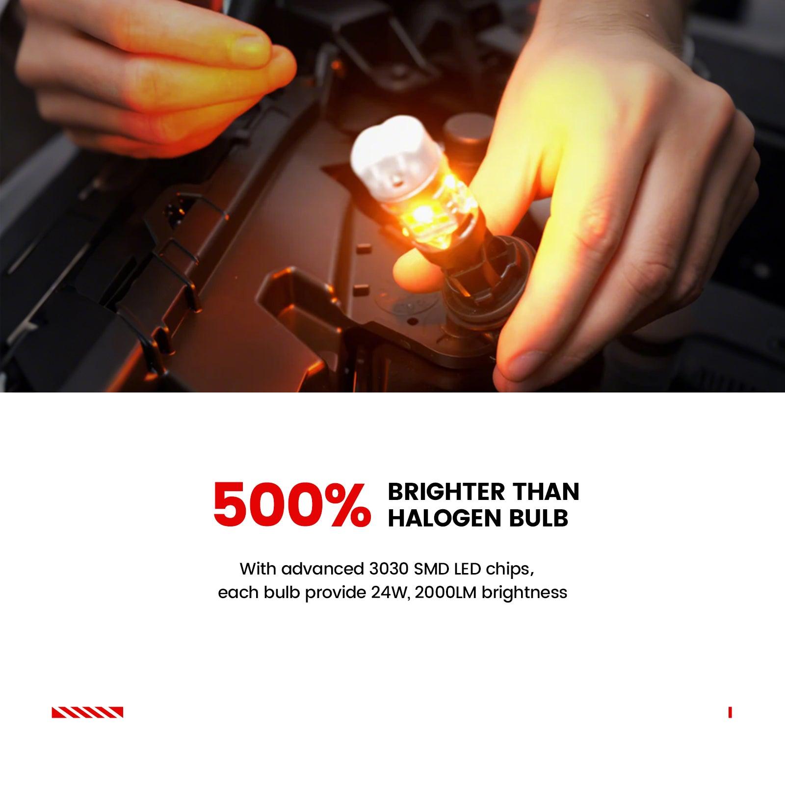 Lasfit 3157 4157 LED Turn Signal Bulbs CanBus-Ready Switchback | T3 Series,2 PCS