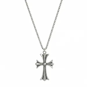 2026 Fashion Unisex Cross Pendant Necklace Stainless Steel Simple Big Cross Pendant Necklaces Large Dainty Christian Gifts Cross Necklace for Men Women