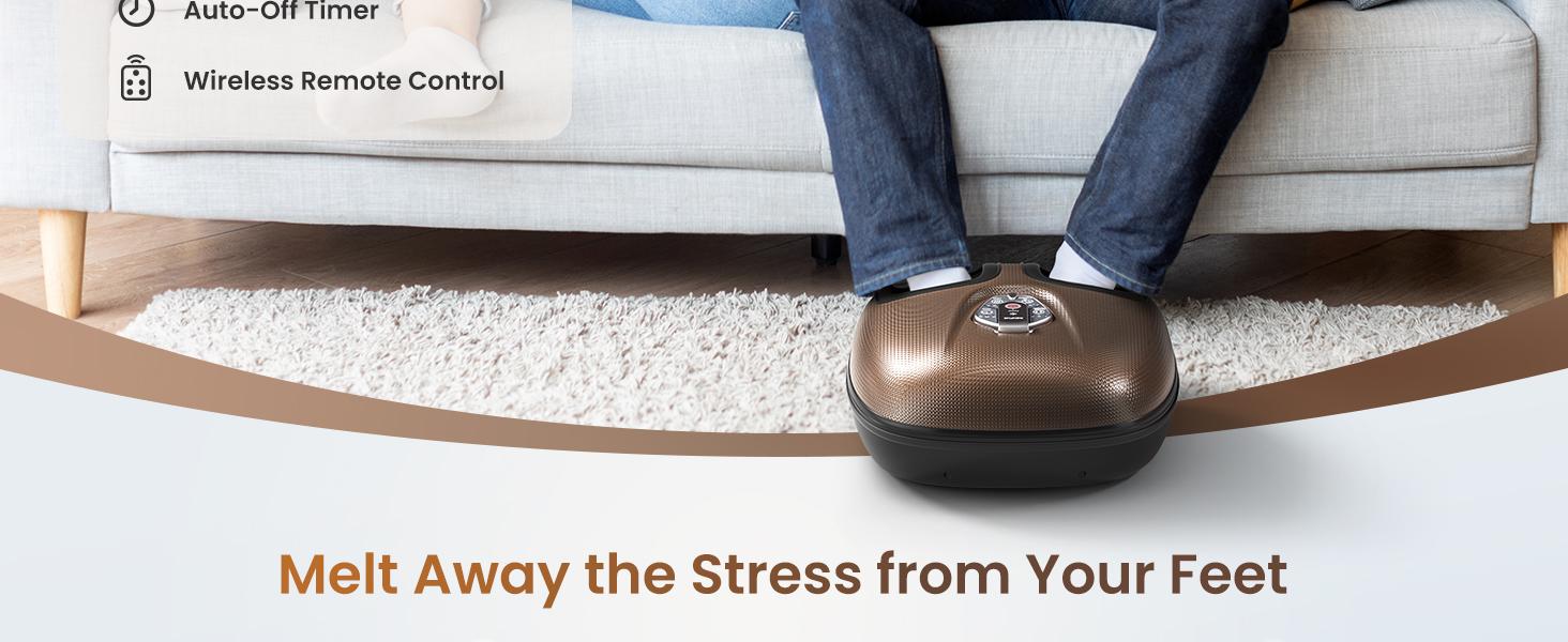 RENPHO Deep Kneading Foot Massager Machine, Spring Glow Up Gift Choice for Man Women Electric Shiatsu Foot Massager for Plantar Fasciitis, Remote Control, Birthday Gifts Size Up to 12