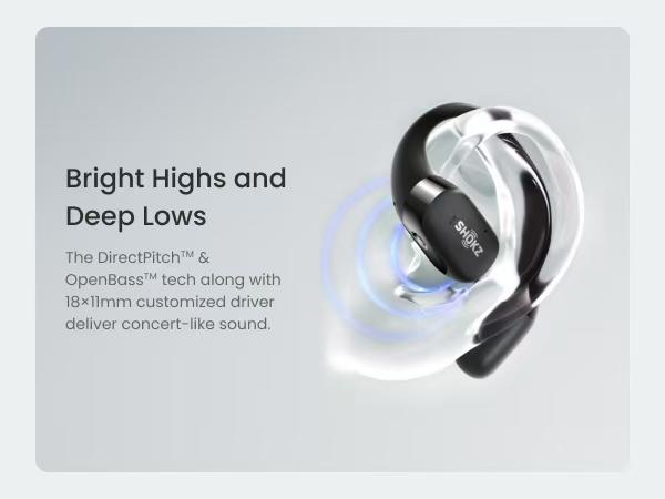 SHOKZ OpenFit - Open-Ear Wireless Bluetooth Headphones with Microphone, Sweat Resistant, Fast Charging,28HRS Playtime,Compatible with iPhone & Android