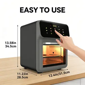13L air fryer, visible air fryer with transparent glass window, 10 in 1 multifunctional, multifunctional convection furnace, 1350W high-power heating, suitable for family gatherings