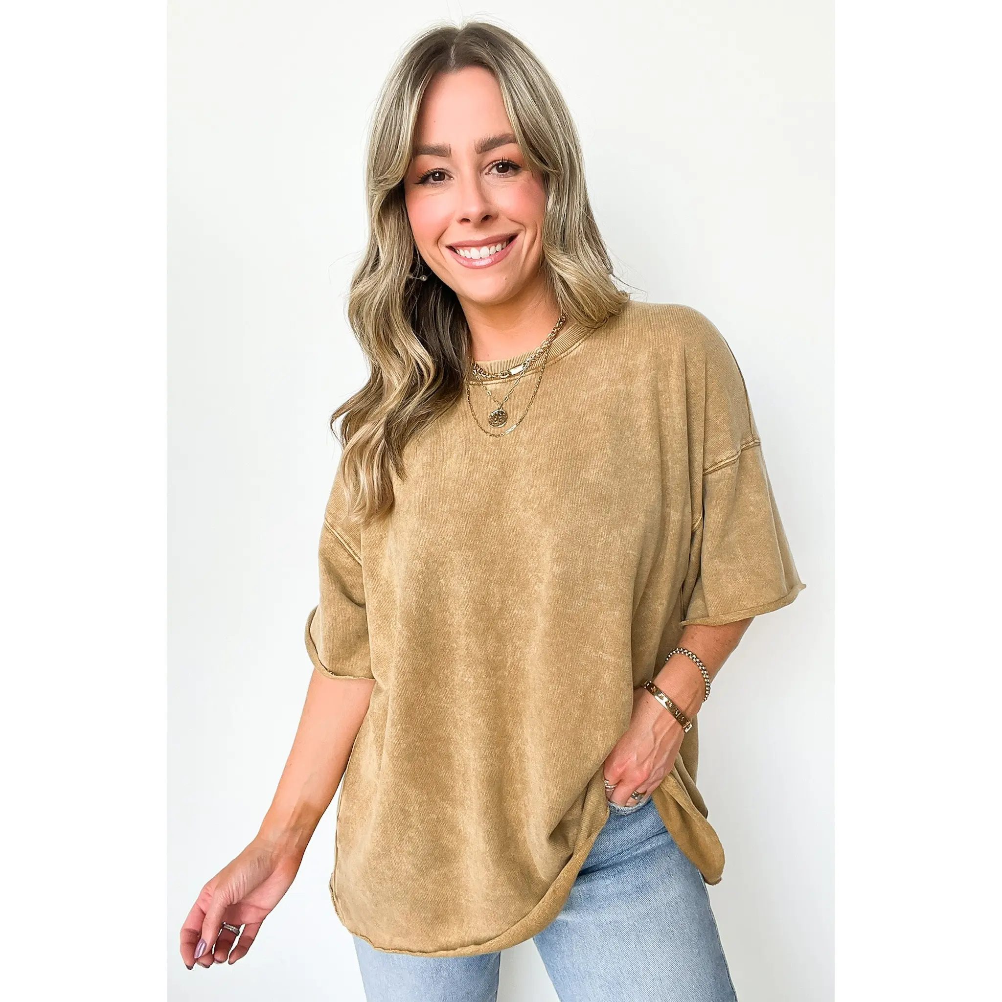 Drifting Dreams Acid Wash Relaxed Fit Top - BACK IN STOCK Casual Fabric