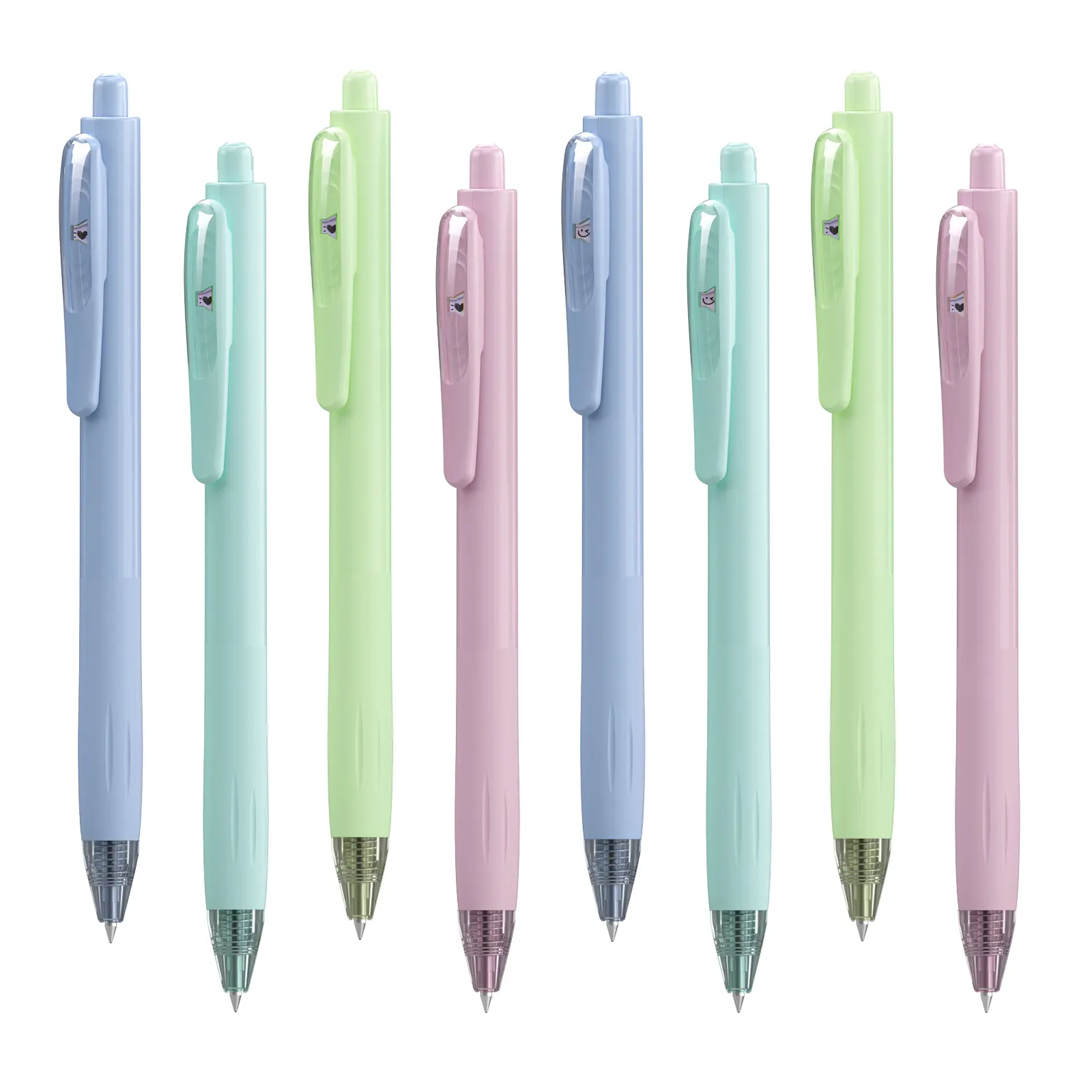 WRITECH Peekaboo Gel Pens, Black Ink, Quick Dry Ink, 8ct 0.7mm Medium Tip, Retractable, No Bleed or Smear, Comfortable Grip