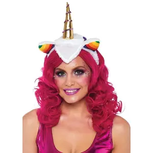 Halloween Unicorn Headband with Rainbow Wig Mane
