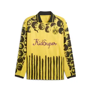 PUMA Mens X Kidsuper Dortmund Collared Long Sleeve Jersey Casual - Yellow