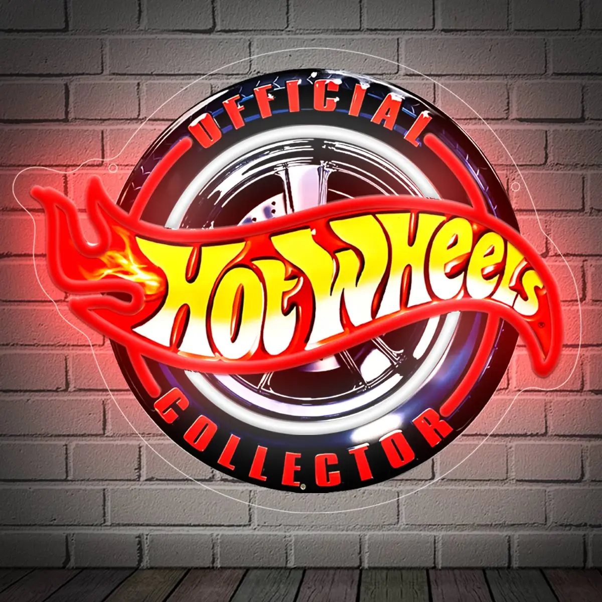 Hot Wheels LED Neon Sign, Dimmable, Great for Wall Decoration. Racing Car Logo Neon Sign, Powered By USB, Perfect for Studios, Auto Repair Shops, Men's Lounges, or as a Birthday Gift Led Neon Lights Atmosphere Lighting
