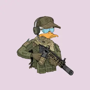 Tactical Duck Soldier Sticker, Armed Cartoon Duck in Military Gear, Funny Combat Meme, Vinyl Decal for Laptop, Bottle & Tactical Lovers