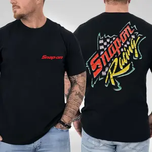 Snap-On Racing Vintage Tee Medium, Faded Black Cotton Shirt, Classic Garage Workwear Style, Gift for Gearheads, Gift for Auto Enthusiasts, Gift for Vintage Clothing Lovers