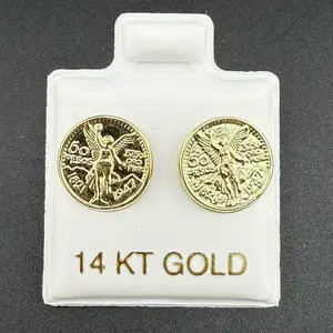 14k gold centenario earrings