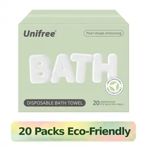 Unifree Large Disposable Bath Towels – Soft, Thick, Eco-Friendly, Individually Wrapped – Portable and Multifunctional – Personal Travel Essentials, Hotel, Beach, Gym
