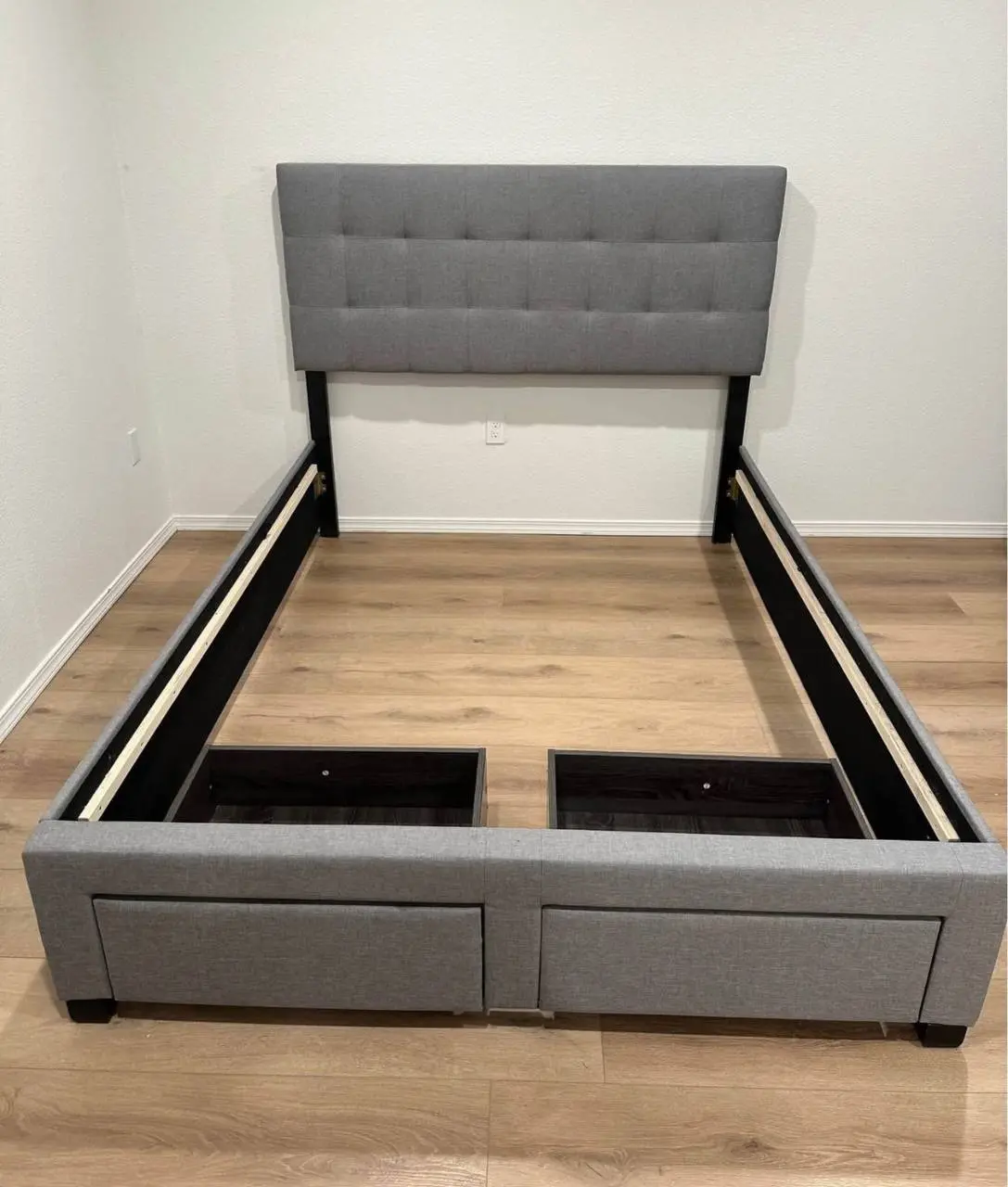 New Queen Grey Fabric Bed Frame
