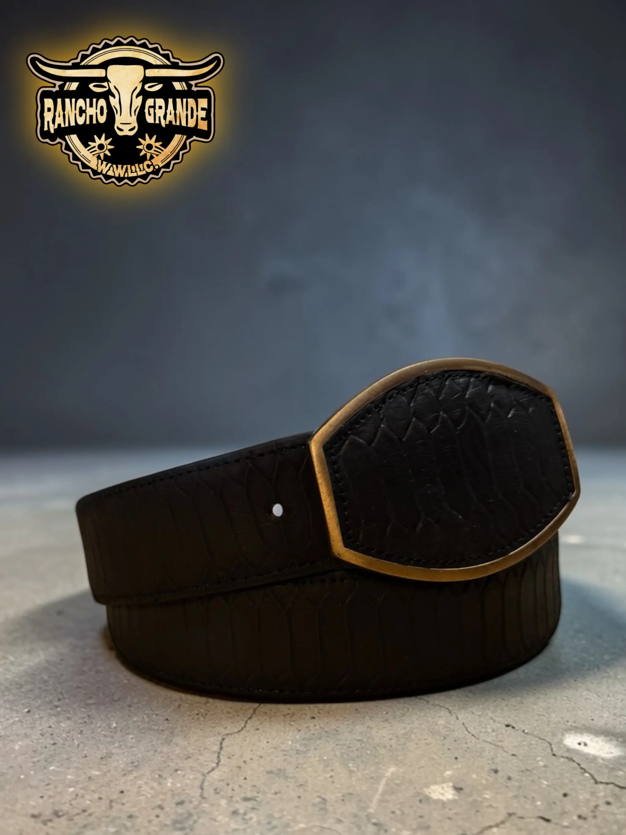 Cinturon Vaquero  de Piel Genuina con Diseno Pittton / Men's Western Belt Genuine Leather
