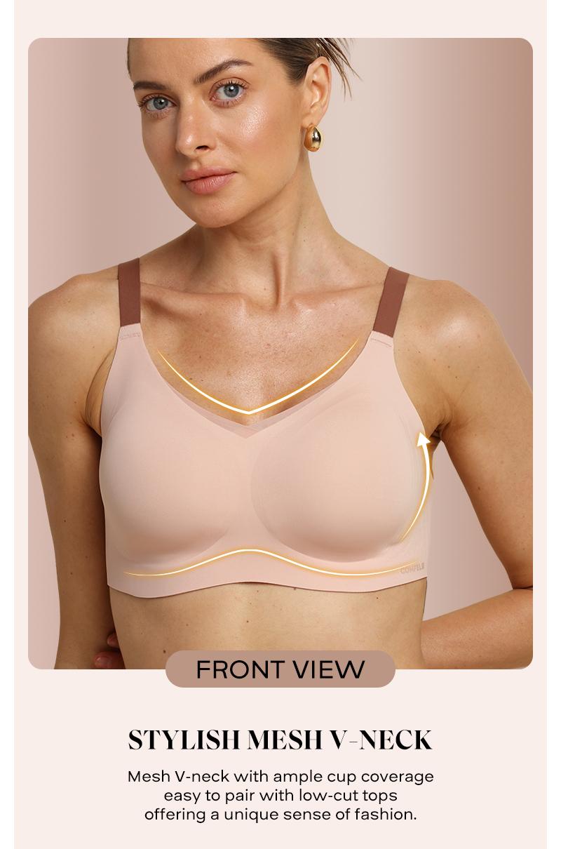 COMFELIE Plus size 4XL Wireless Bra,No Underwire with Support Seamless Bra Underwear EB001