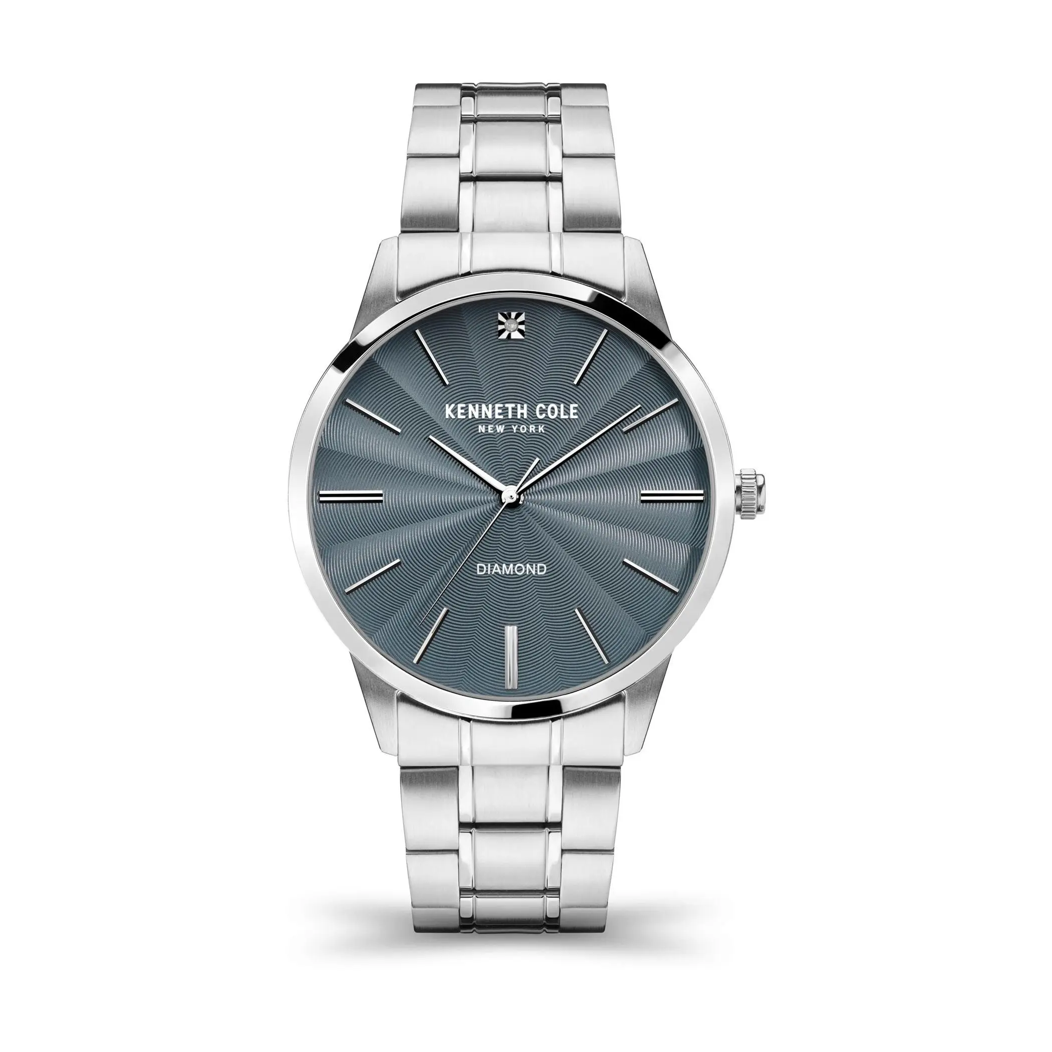 Kenneth Cole New York Men's 3-Hand Blue Dial Br acelet Watch