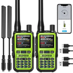 Baofeng UV-5R Mini Ham Radio Rechargeable Dual PTT Long Range Handheld Two Way Radio NOAA Weather Receiver Walkie Talkies Longe Range Copy Frequency 999CH with USB-C Charging Survival Radio for Hunting Survival Gear