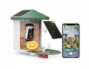 Smart Bird Feeder Camera with 3 Solar Panels,  Solar Powered Wireless Camera Bird Feeder with Live Video, AI Identify, Auto Detect & Instant Notify, and 2K Full HD, Ideal Gift for Bird Lover