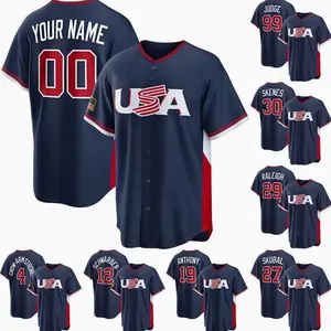 Custom Professional Team Men USA Baseball Navy 2026 World Baseball Classic Stitched Jersey Fan Personalized Name Number Stitched Shirt