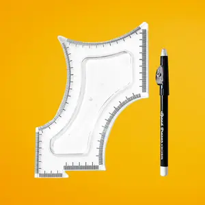 Perfect Haircut and Beard Edge Up Trimmer Guide and Shaping Stencil Tool + Enhancement Pencil - Clear Color As Seen on Shark Tank Haircare