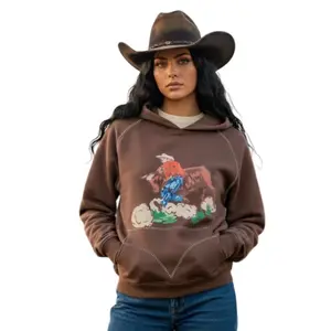Women’s chocolate western Hoodie regular and plus size