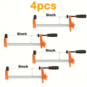 4pcs 6" Bar Clamp Set,  Steel F Clamp Light Duty, 300 lbs Load Limited, for Woodworking, Metalworking, DIY，tools and gadgets for him