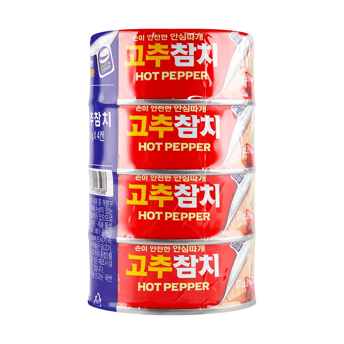 SAJO Korean Tuna Can - Spicy Red Pepper Flavor, 150g x 4 Cans - Ready to Eat, High Protein, Seafood Snack