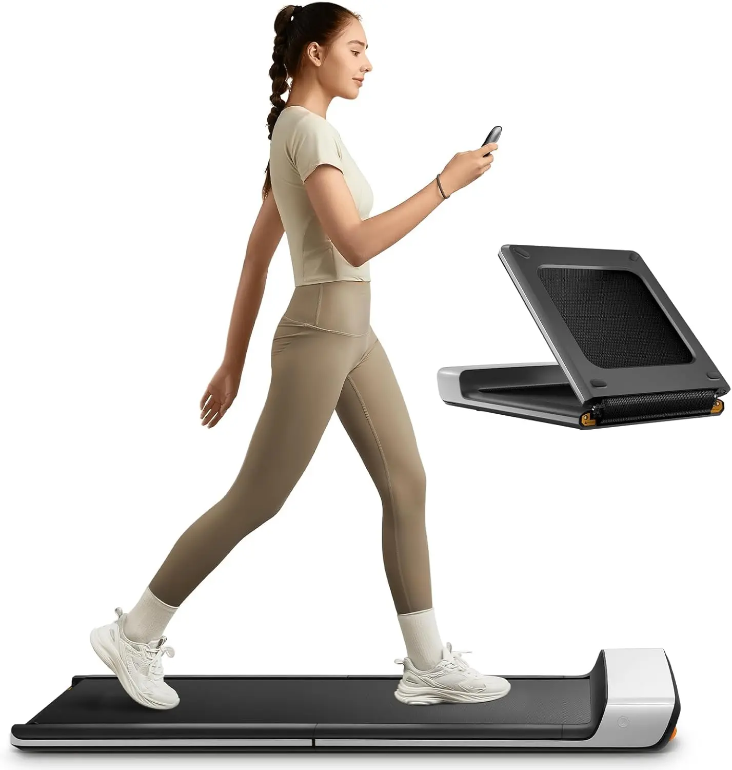 Walking Pad P1 Classic Foldable Under Desk Treadmill, Low Noise Motor, 300lbs Max Load, Remote Control & Transport Wheels, Dual Shock Absorption, 12-Month Warranty, Portable for Home & Office