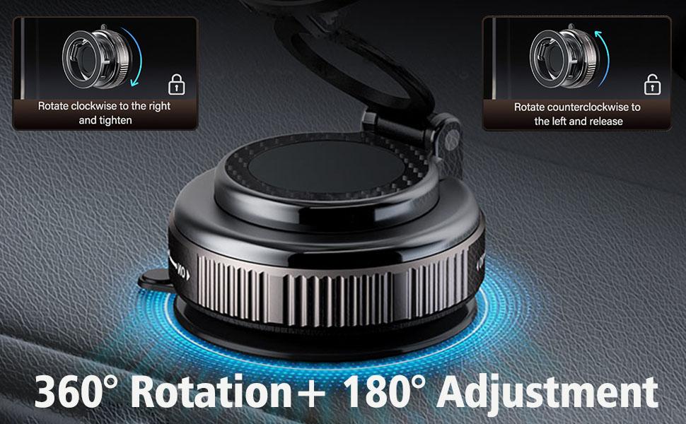 MagSafe Vacuum Magnetic Super Suction Cup Car Phone Holder Car Phone Holder, 360° Adjustable Magnetic Phone Holder, Hands-Free Suction Cup Phone Holder, Car Phone Holder for All Smartphones, Vehicles and Gym/Bathroom Mirrors