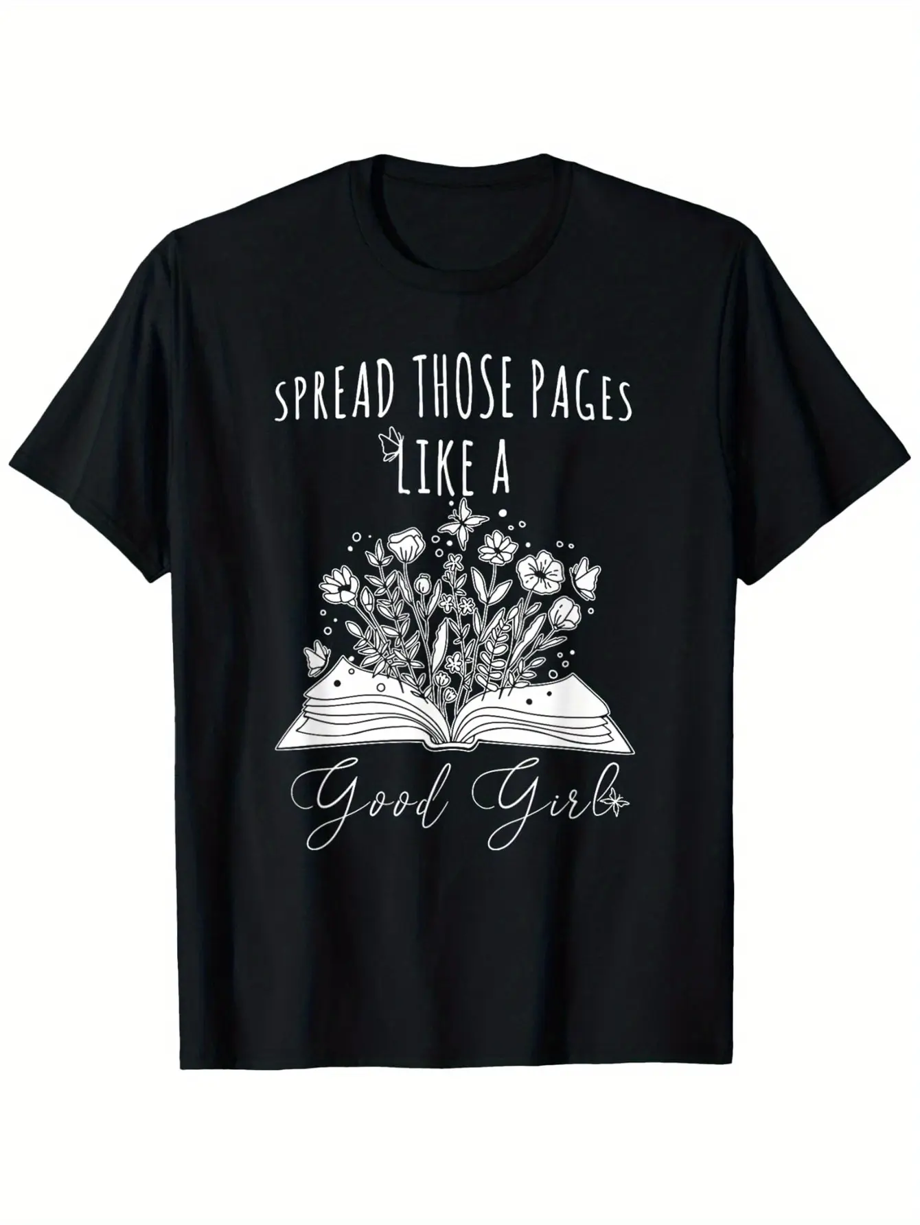 Spread Those Pages Like A Good Girl, Book Lover, Spicy Books T-Shirt, Comfortable Outdoor, Casual Top Casual Summer Wear|Crew Neck Tshirt, men'S summer clothes, slightly elastic, cotton, S-XXXL