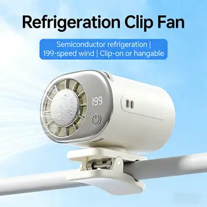 2026 Portable Fan Rechargeable, 199-Speed 6600RPM Strong Airflow, Personal Waist Cold compress function Fan with up to 20H of Working Time, Hands-Free Hanging Neck Fan, Wearable Belt Fan for Camping, Outdoor, Jobsite Adjustable Usb Clip