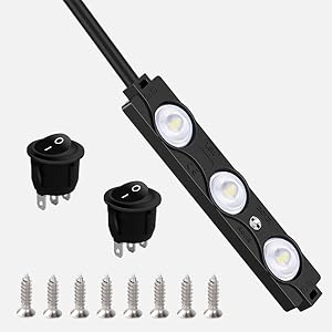 Nilight - TR-08 8PCS 24LED Rock Light for Cargo Truck Pickup Bed Off Road Under Car Side Marker LED Rock Lighting Kit w/Switch White Lightbar