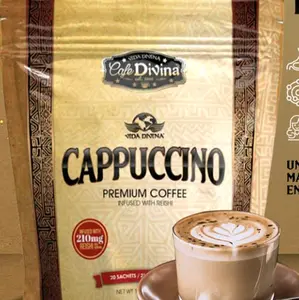 Vida Divina- Cafe Divina- Cappuccino - Reishi infused Coffee- With Soluble Fiber and NonDairy Creamer immune support