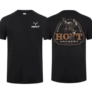 Hoyt Archery Outdoor Hunting T-shirt, Archery Tactical Gear, Unisex Short Sleeve Casual 100% Cotton, Made in USA - KitchenEra