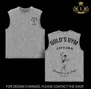 "Committed to the Craft" Gold's Gym Wash Tee - Tank Top, Workout Washed Tee, Men's Sport Outfit, Gym Men's Washed T-shirt, Muscle Training Shirt