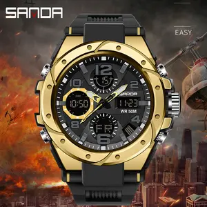 Durable Luminous Dual-Display Watch, 50M Waterproof Glow Shockproof Design for Outdoor Activities