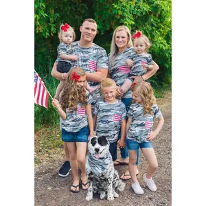 Matching Family & Pet Tops- Camo/Flag Pocket