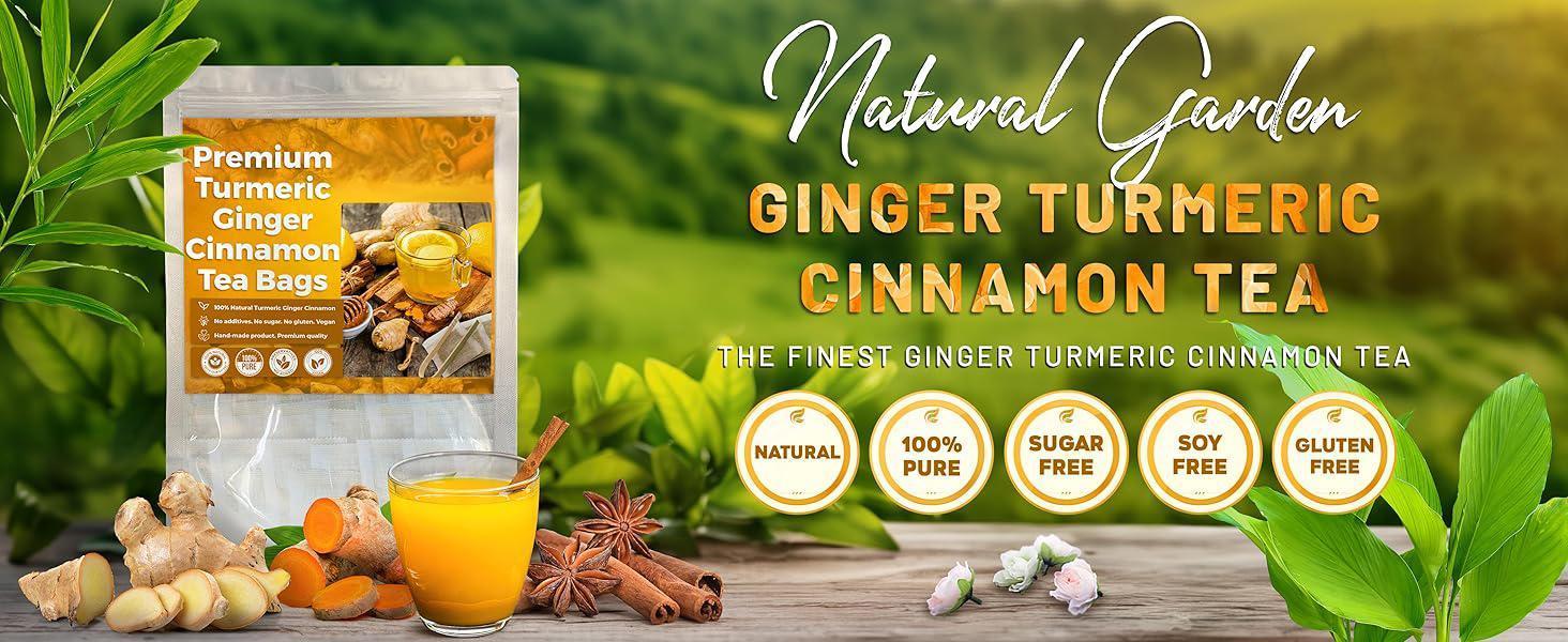 Turmeric Ginger Cinnamon Tea, 100% Natural, Anti-Inflammatea. Eco-conscious Tea Bags. Turmeric Ginger Herbal Tea. No Sugar, No Caffeine, No Gluten, Vegan. antiinflamma tea, looseleaf tea Beverage anti in flama tea ginger caffeine free Turmeric Ginger Cinnamon Tea, 100% Natural, Anti-Inflammatea. Eco-conscious Tea Bags. Turmeric Ginger Herbal Tea. No Sugar, No Caffeine, No Gluten, Vegan. antiinflamma tea, looseleaf tea Beverage anti in flama tea ginger caffeine free