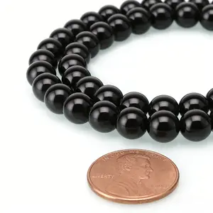Black Onyx Smooth Round Beads 4mm 6mm 8mm 10mm 12mm 14-20mm 15.5" Strand