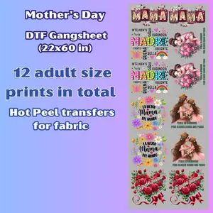 G24 Mother's Day  transfers para PLAYERA/SHIRTS Hot Peel  Gansheet DTF