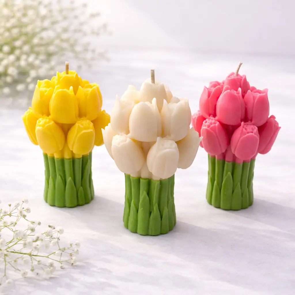 Flower Design Candle, 1 Count Scented Soy Wax Candle, Decorative Candle for Home Decor, Gift for Friends & Family, Freshener