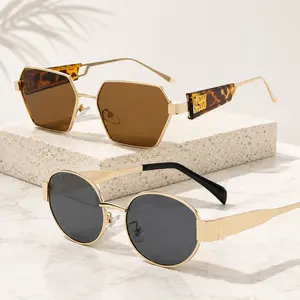 Trendy Polygonal Geometric Sunglasses for Women Men, UV400 Protection Retro Y2K Shades, Fashion Oversized Square Sunglasses for Streetwear, Stylish Outfits