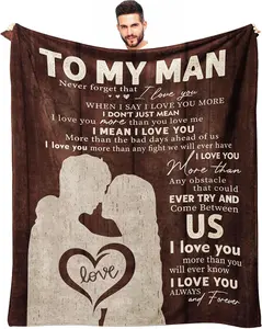 to My Man Blanket 60" x 50", Valentine's Day/Birthday Gifts for Boyfriend/Him/Husband/Fiance, Birthday Gifts for Men, Anniversary Romantic Bf Gifts, Men's Bday Gift, I Love You Gifts for Him