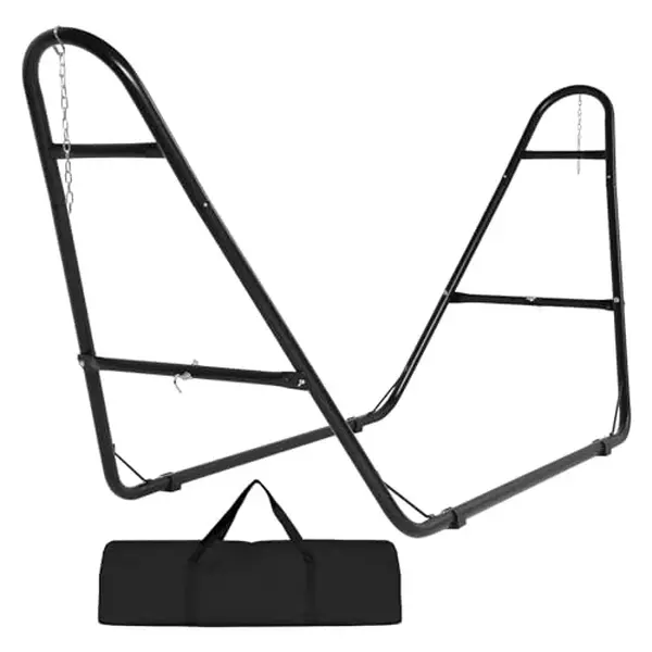 [NEW PRODUCT - FLASH SALE] Universal Heavy-Duty Steel Hammock Stand, 130"x40"x51" for 2, Portable, Fits 9.5-14ft Hammocks, Outdoor Patio & Backyard
