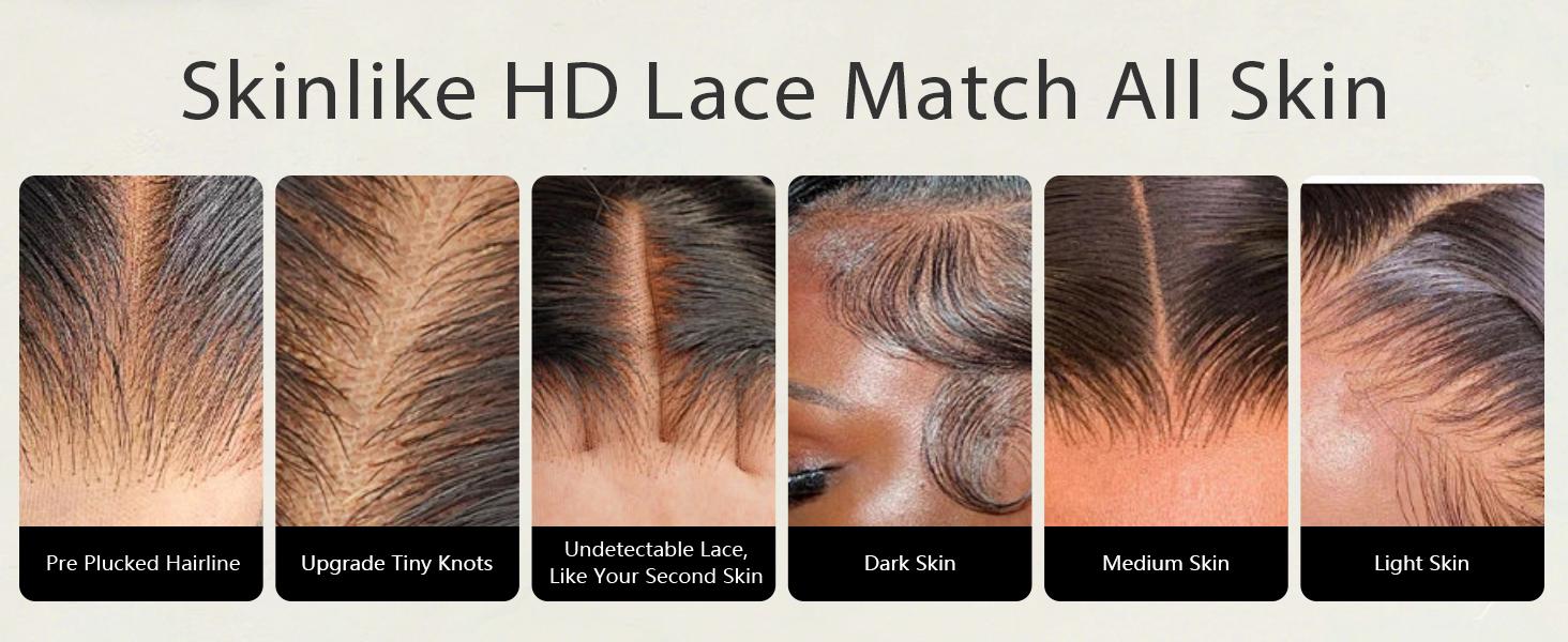 【Skinlike HD】Mamushow 13x6 SKINLIKE Real HD Lace Frontal Wigs 250% Density Body wave Wigs Human Hair Pre Plucked Bleached Tiny Knots 250 Density 0.10mm Ultra thin Invisible Lace Front Wigs for Women Human Hair