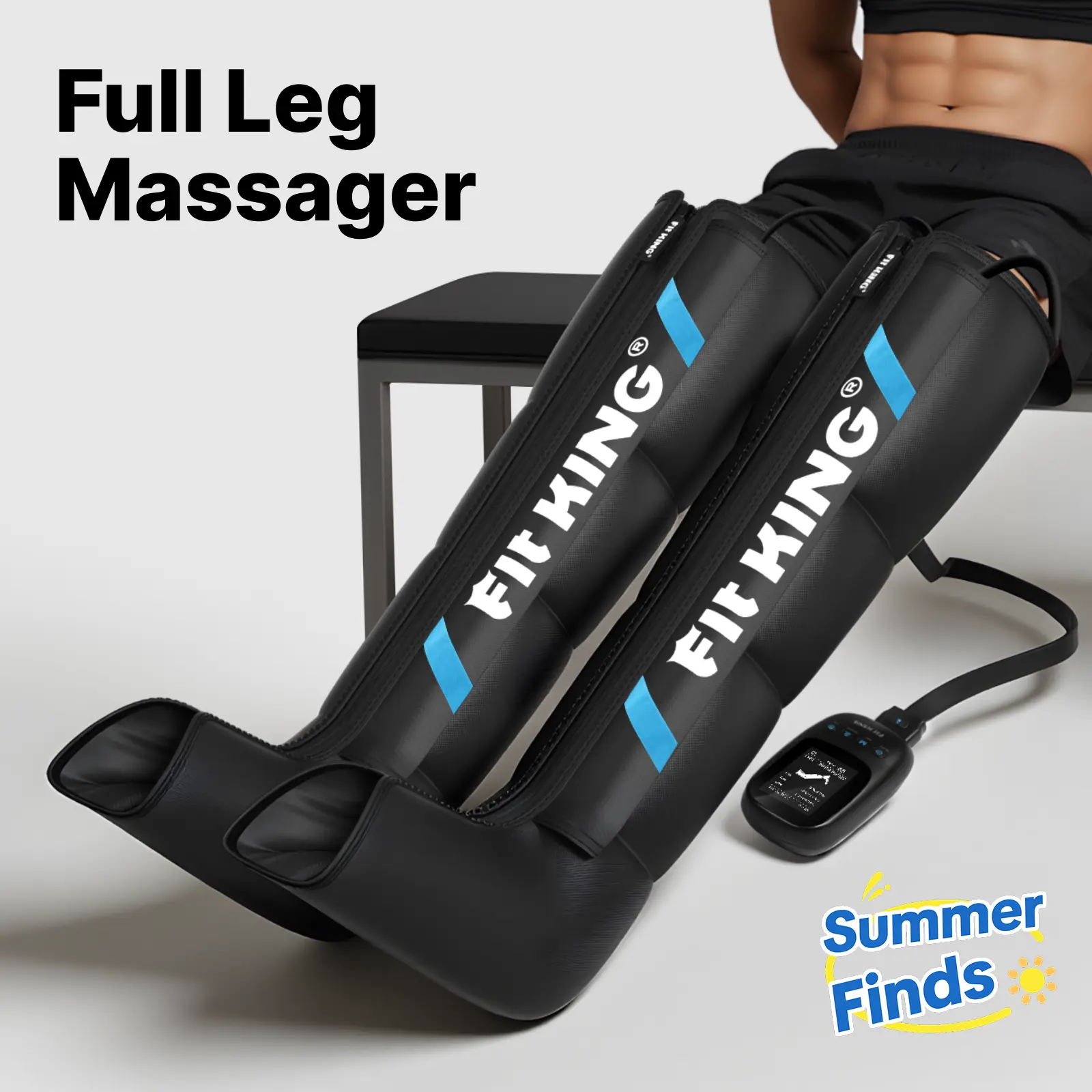 FIT KING Air Compression Leg Massager Fast Recovery System, Calf & Thigh & Foot Massage Boots, for Faster Circulation and Better Muscle Recovery After Exercise, Mothersday gift outdoorfun summerwins,father'sdaygifts,summerhairstyles,dorm essentials tiktok