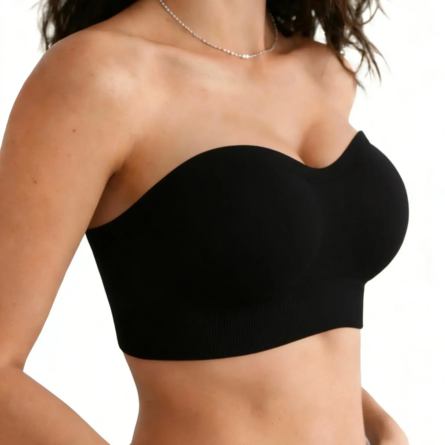 Strapless Bra for Women Comfort Non-Slip Seamless Bandeau Bras Wireless Tube Top Bra Invisible Bralette Womenswear Bridal No-free strap