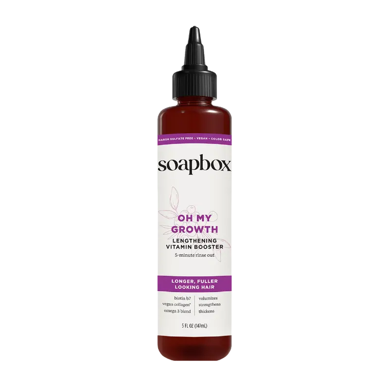Soapbox Oh My Growth Vitamin Booster Treatment – Boosts Fuller-Looking Hair with Biotin, Vegan Collagen, Omega 3 & Vitamins A, C & E
