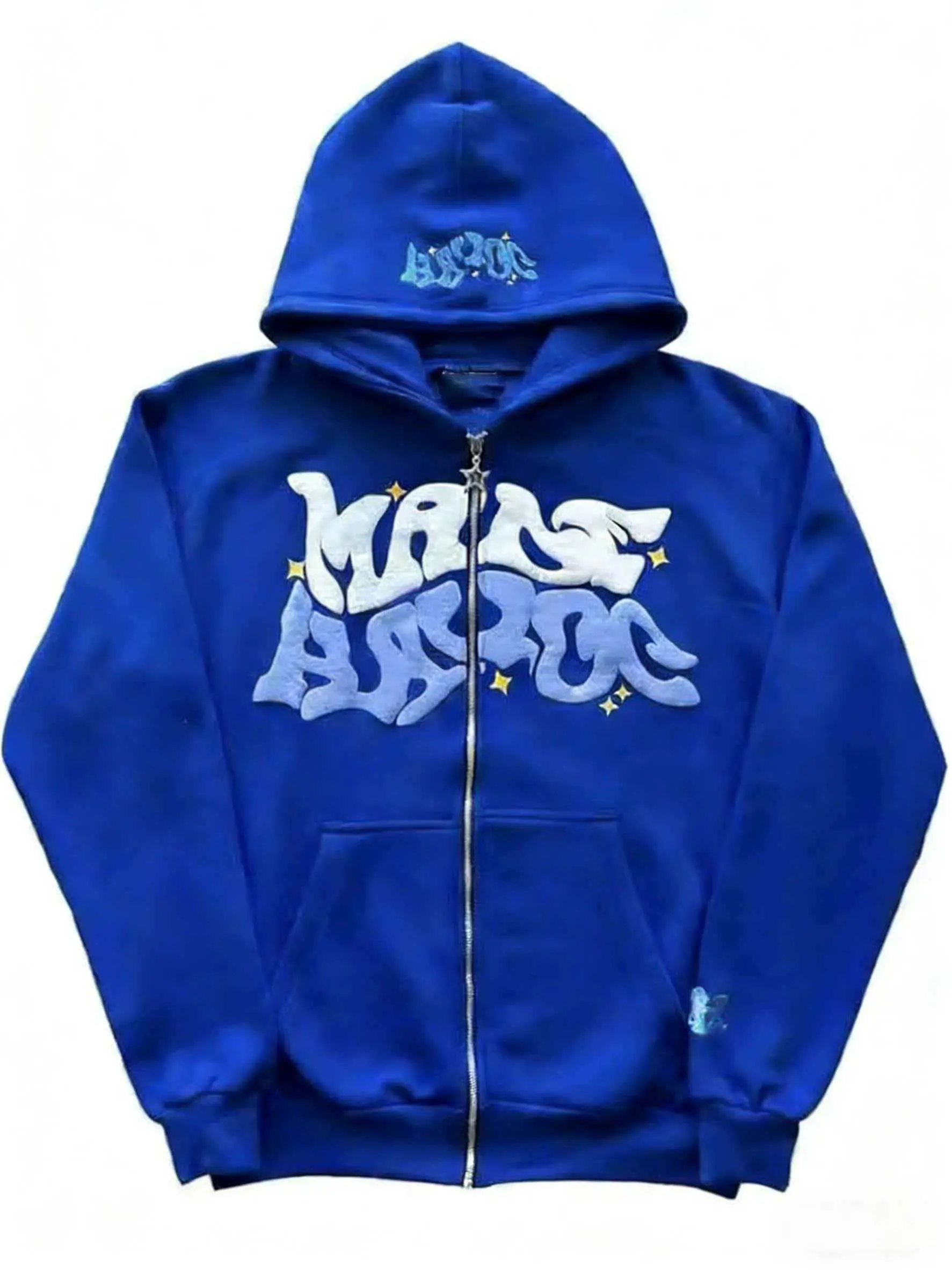 Y2K Retro Star And Letter Printed Full zipper Hoodies，Spring Autumn Harajuku Women And Men Fashion Hip Hop Long Sleeve Hooded ，Avant-Garde - Street Casual Spring/Fall Loose Zipper Pocket Patched，Autumn and Winter Gothic Coat preppy style