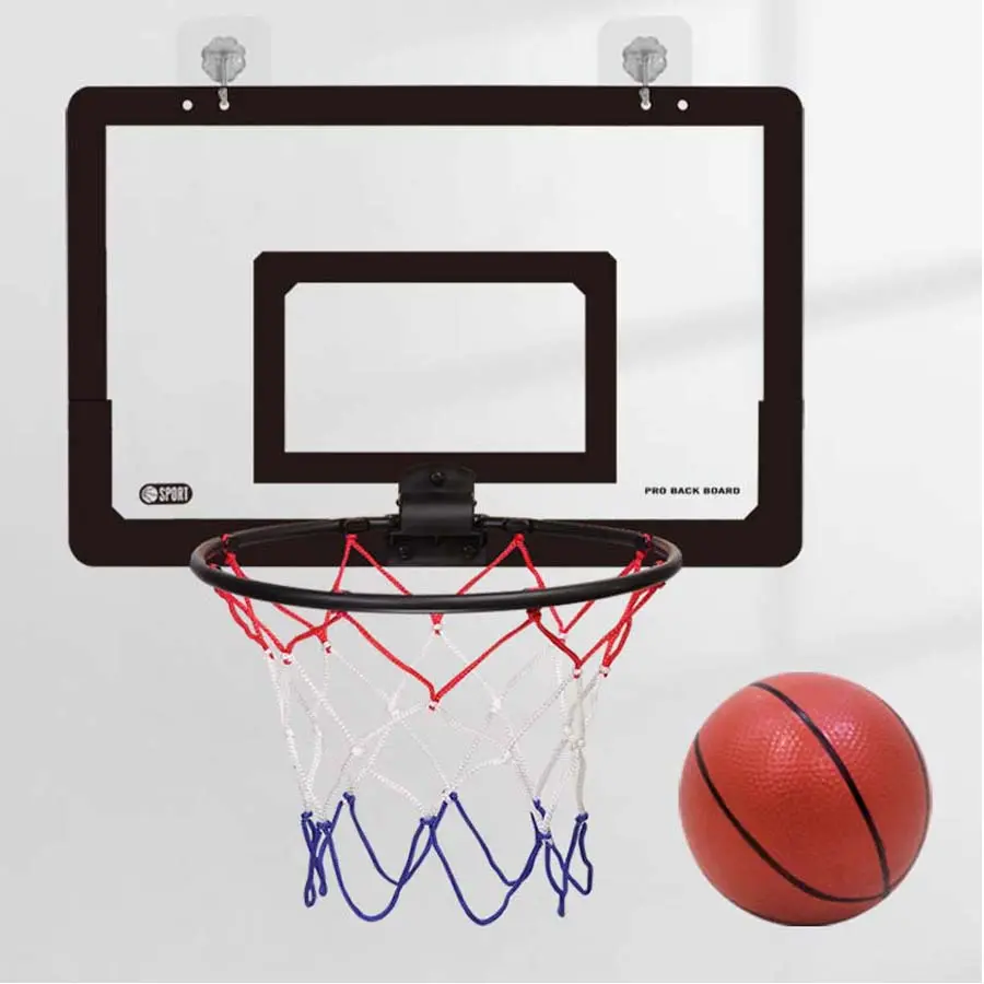 The indoor basketball hoop, Basketball Goal, Wall Mounted Basketball Hoop, Basketball Equipment, with a foldable wall mount, including a ball and pump, is ideal for home training and comes in a variety of colors to choose from.