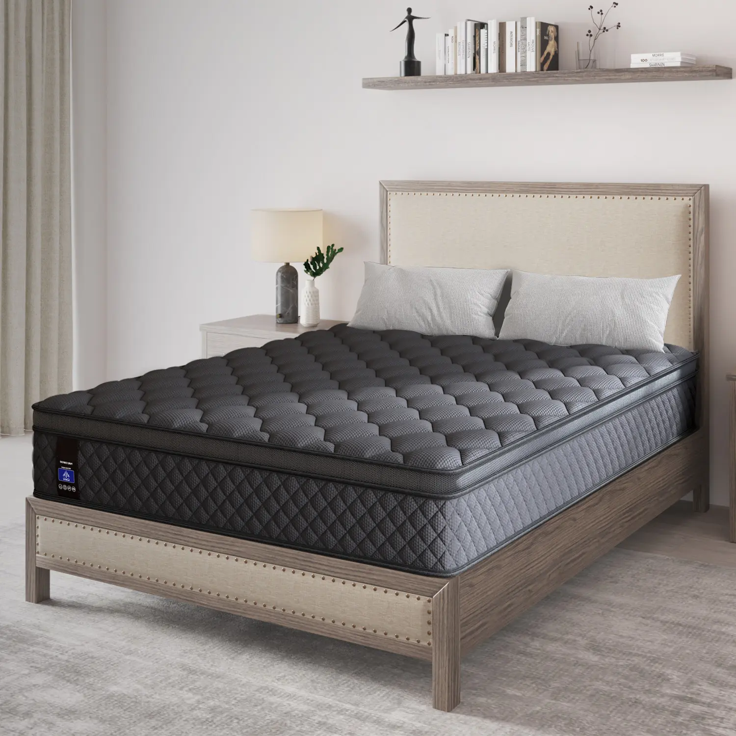 9"12"14" Twin Full Queen King Size Mattress in a Box Hybrid Spring Gel Memory Foam,  Euro Top Medium Firm Ergonomic Mattresses for Motion Isolation, Edge Support, 100 Night Trial