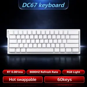 DICHEN DC67 60% Mechanical Gaming Keyboard Wired, Magnetic Switch Hot Swappable, Adjustable Actuation Rapid Trigger Mode, 8000 Hz Polling Rate, RGB Small Keyboard 60 Percent Compact Design for PC